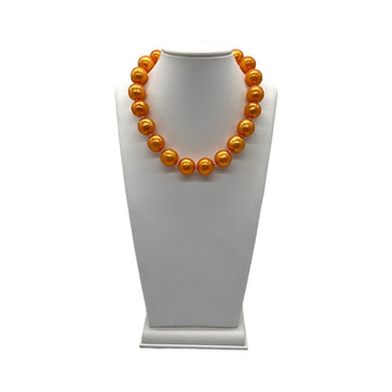 Top Quality Chanel  Orange Synthetic Pearl Necklace