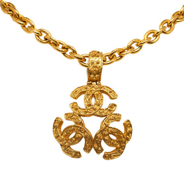 Top Quality Chanel   Triple Motif Necklace Gold Plated Ladies