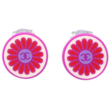 Top Quality Chanel Button Earrings Clip-On Pink 04P