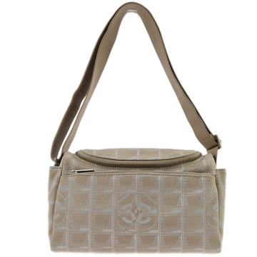 Top Quality Chanel Beige Jacquard Nylon Travel Line Shoulder Bag