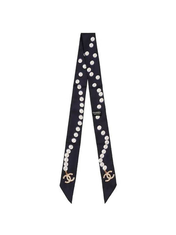 Slim Bandeau Silk Twill & Navy Chanel