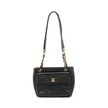Top Quality Chanel Coco Caviar S Tote Bag Black Gold  4th