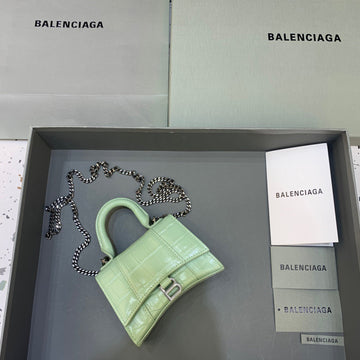 BLN-Ciaga Hourglass Mini Handbag With Chain In Light Green, For Women,  Bags 4.7in/12Luxe Carry