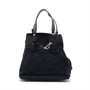 Top Quality Chanel Coco Canvas Leather Tote Bag Black Silver Gold  13th