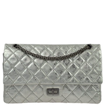 Top Quality Chanel Silver Lambskin 2.55 Classic Double Flap Shoulder Bag