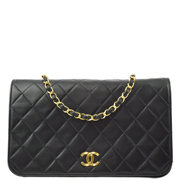 Top Quality Chanel Black Lambskin Pushlock Small Full Flap Shoulder Bag
