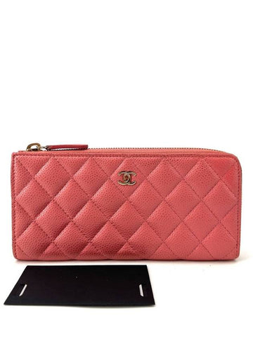 Caviar zipper long wallet Chanel