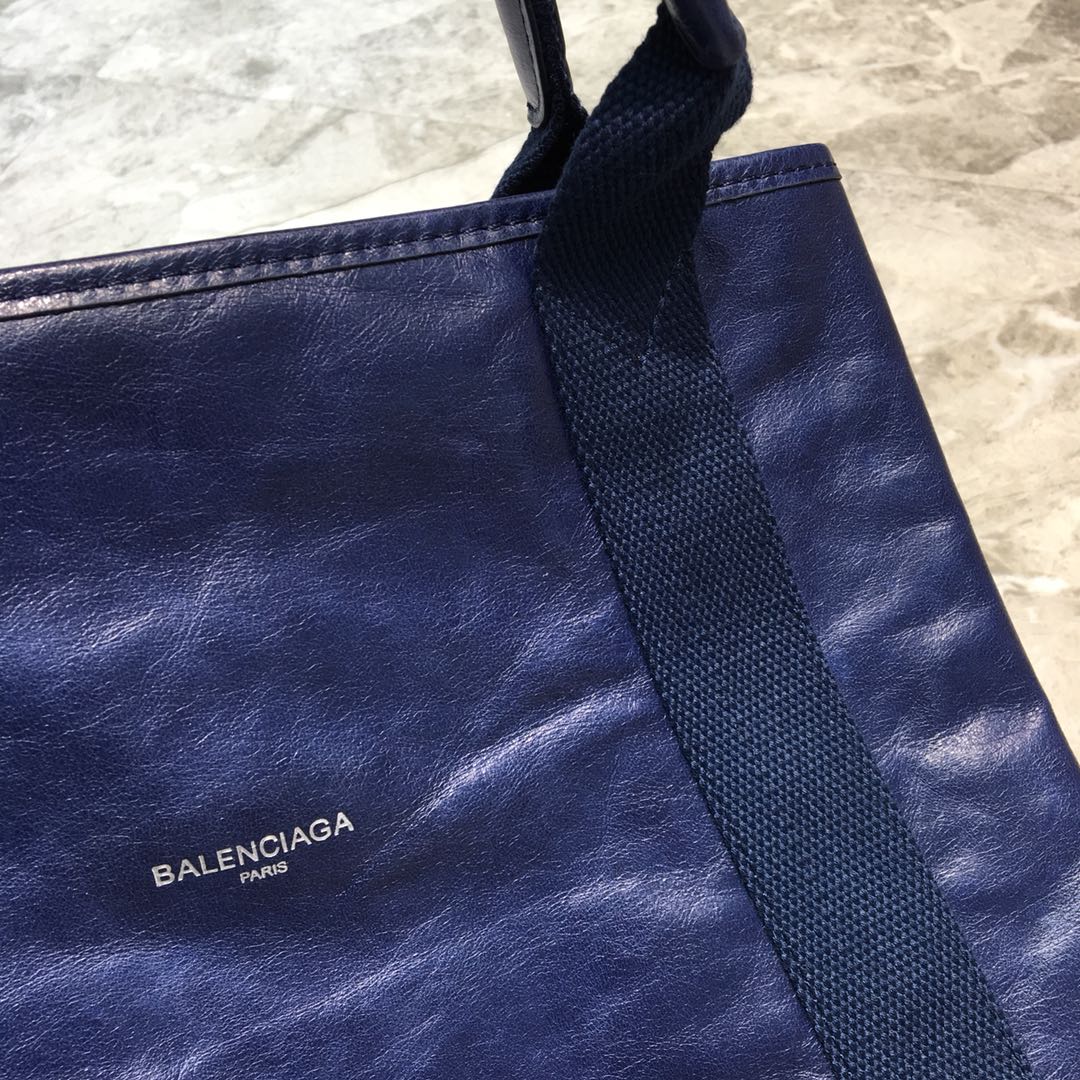 BLN-Ciaga Navy Medium Cabas Tote Bag In Blue, For Women,  Bags 14.1in/36Luxe Carry
