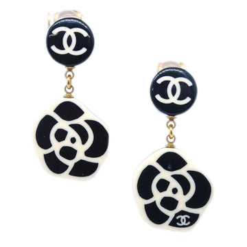 Top Quality Chanel Camelia Dangle Earrings Clip-On Black 03P