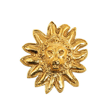 Top Quality Chanel Lion Sun Motif Brooch Gold Plated