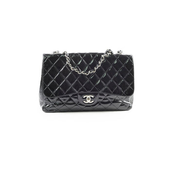 Top Quality Chanel Jumbo Single Flap Patent Black - Series 11
