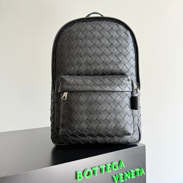 BOTTEGA VENETA 25S INTRECCIATO BAG 46 IN BLACK CALFSKIN SILVER HARDWARE by Luxe Carry