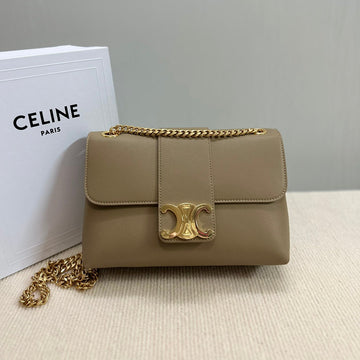 MEDIUM VICTOIRE BAG 25 IN SHADOW BROWN SUPPLE CALFSKIN GOLD HARDWARE Luxe Carry