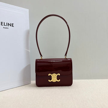 TEEN GARANCE BAG 18 IN WINE RED PATENT CALFSKIN Luxe Carry Bags