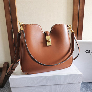 SMALL CAMILLE 16 SOFT BAG 24 IN BURNT SIENNA SMOOTH CALFSKIN by Luxe Carry
