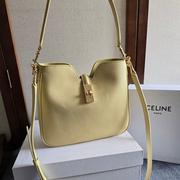 SMALL CAMILLE 16 SOFT BAG 24 IN SPRING YELLOW CALFSKIN by Luxe Carry