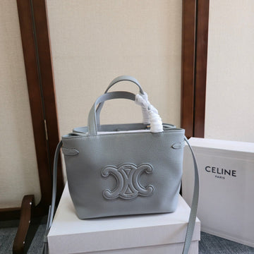 MINI CABAS ANAIS CUIR TRIOMPHE 20 IN BLUE GREY GRAINED CALFSKIN Luxe Carry