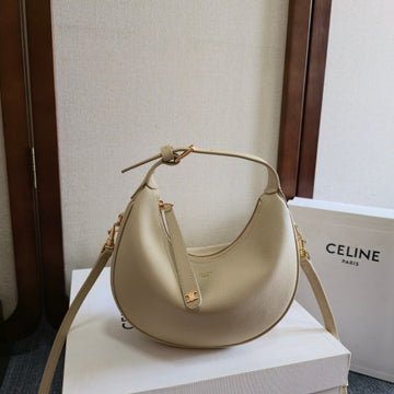 CELINE 25S TEEN LULU BAG 24MM IN BEIGE CALFSKIN GOLD HARDWARE by Luxe Carry