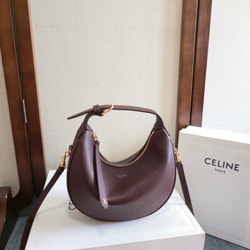 CELINE 25S TEEN LULU BAG 24MM IN SYRAH RED CALFSKIN GOLD HARDWARE by Luxe Carry