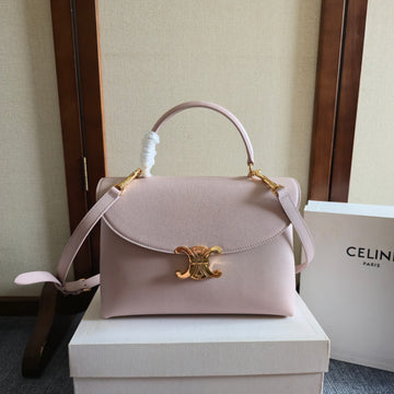 CELINE 25S MEDIUM NINO BAG 25MM IN LIGHT PINK CALFSKIN GOLD HARDWARE by Luxe Carry
