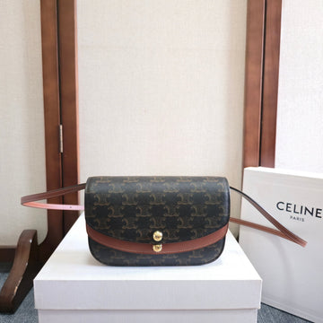 CELINE 25S DUO WALLET ON STRAP 20MM IN TRIOMPHE CANVAS AND CALFSKIN Luxe Carry