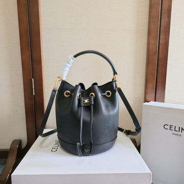 CELINE 25S CLARA BAG 19 IN BLACK CALFSKIN GOLD HARDWARE Luxe Carry