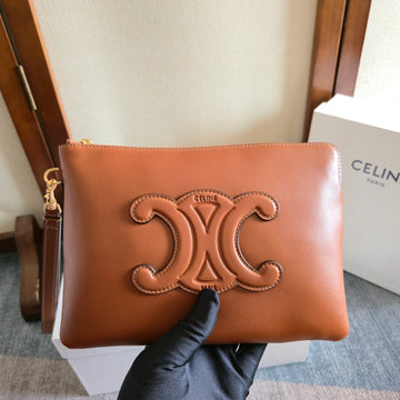 CELINE 25S HANDBAG 24MM IN TAN BROWN GLOSSY CALFSKIN by Luxe Carry