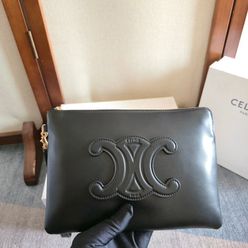 CELINE 25S HANDBAG 24MM IN BLACK GLOSSY CALFSKIN by Luxe Carry