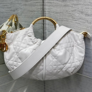 WALK IN PURSE 36 BAG WHITE LAMBSKIN WITH GOLD HARDWARE By Luxe Carry