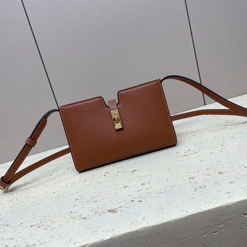 MINI 18 STRAP POCHETTE IN BRONZE BROWNN SUPPLE CALFSKIN Luxe Carry