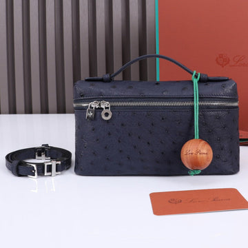 EXTRA POCKET L19 IN SPACE BLUE OSTRICH LEATHER Luxe Carry