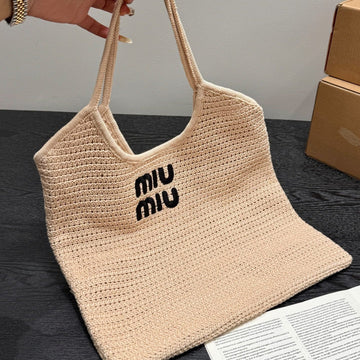 IVY HOBO BAG 36 IN BEIGE MESH BLACK EMBROIDERED LOGO Luxe Carry Bags