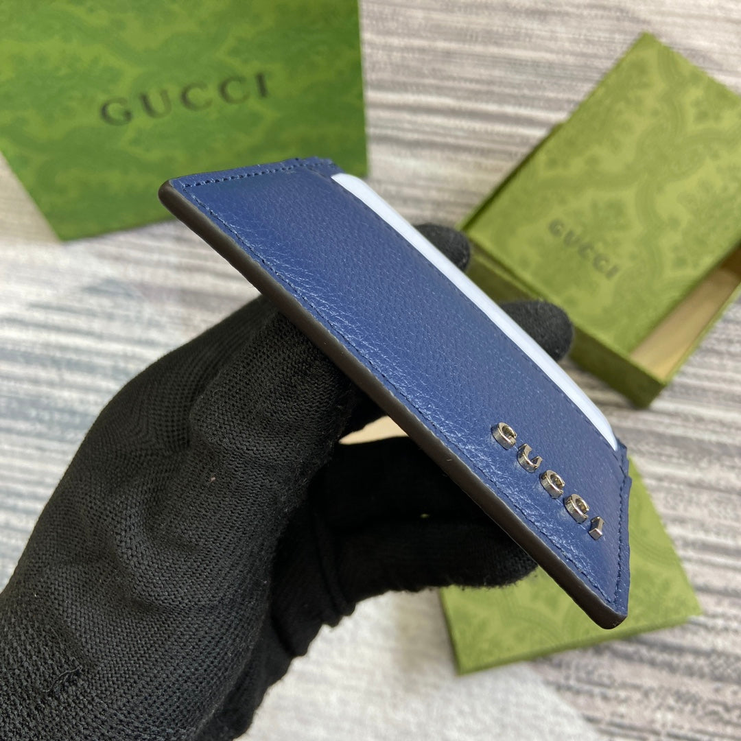 CARD HOLDER 10 IN CLASSIC BLUE CALFSKIN by Luxe Carry