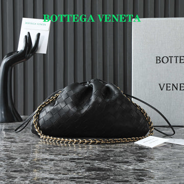 BOTTEGA VENETA 25S DUSTBAG NOTTE 33 IN BLACK CALFSKIN GOLD HARDWARE Luxe Carry