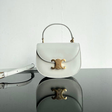TRIOMPHE 15 White Calfskin Handbag by Luxe Carry