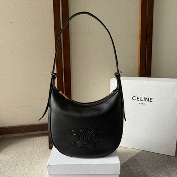 SMALL HELOÏSE BAG CUIR 22 IN BLACK CALFSKIN EMBOSSED LOGO Luxe Carry