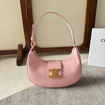MEDIUM AVA TRIOMPHE BAG 23 IN LIGHT PINK SMOOTH CALFSKIN GOLD HARDWARE Luxe Carry Bags