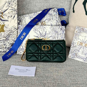MONTAIGNE GLYCINE CARO WALLET 14 IN VIRIDIAN GREEN MACROCANNAGE CALFSKIN Luxe Carry Bags