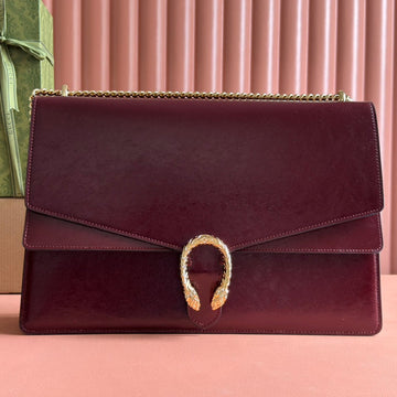 DIONYSUS LAGRE SHOULDER BAG 42 IN ROSSO ANCORA RED GG GLOSSY LAMBSKIN Luxe Carry Bags