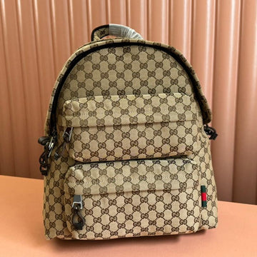 MEDIUM BACKPACK 40 IN BEGE AND EBONY CANVAS Luxe Carry Bags