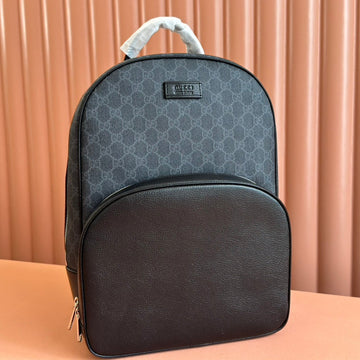 MEDIUM GG BACKPACK 40 IN DARK GREY AND BLACK CALFSKIN Luxe Carry Bags