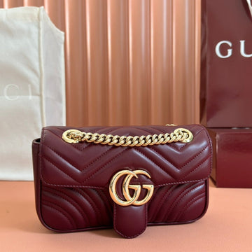 MARMONT MEDIUM SHOUDER BAG 23 IN ROSSO ANCORA RED CALFSKIN
