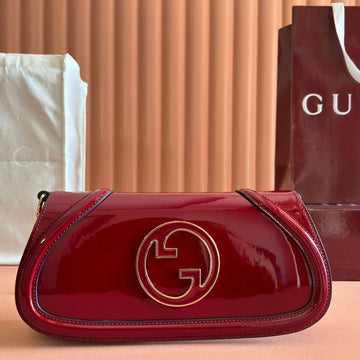 LARGE BLONDIE SHOULDER BAG 29.5 IN RED PATENT CALFSKIN Luxe Carry