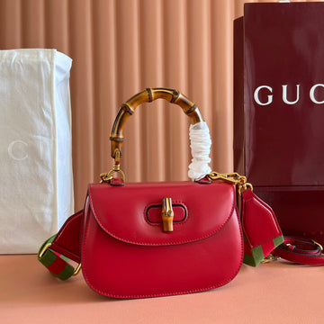 GUCCI BAMBOO MINI BAG 21 RED IN CALFSKIN by Luxe Carry