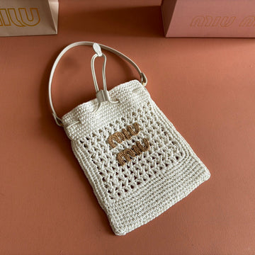 WANDER BUCKET BAG 23 WHITE IN RAFFIA WITH LEATHER TRIM Luxe Carry Bags