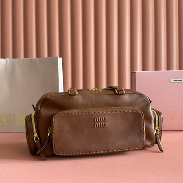 JOIE HAND BAG 32 IN TAWNY BROWN CALFSKIN