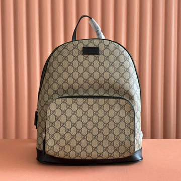 EMBOSSED BACKPACK 40 IN BEIGE AND DARK BROWN CALFSKIN Luxe Carry Bags