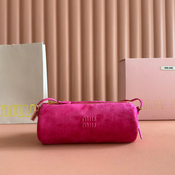 SUEDE BAG 22 FUCHSIA GOLD HARDWARE Luxe Carry