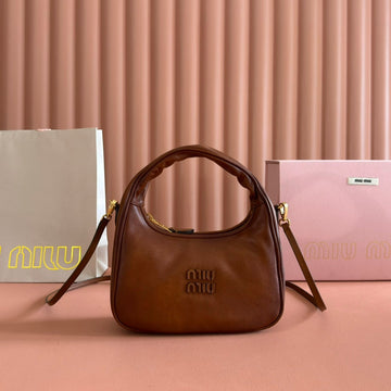 MIUMIU 26S WANDER BAG 20 IN BROWN CALFSKIN GOLD HARDWARE Luxe Carry