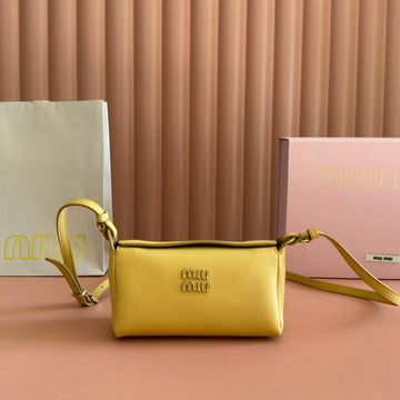MIUMIU 26S POUCH BAG 18 IN YELLOW CALFSKIN GOLD HARDWARE Luxe Carry